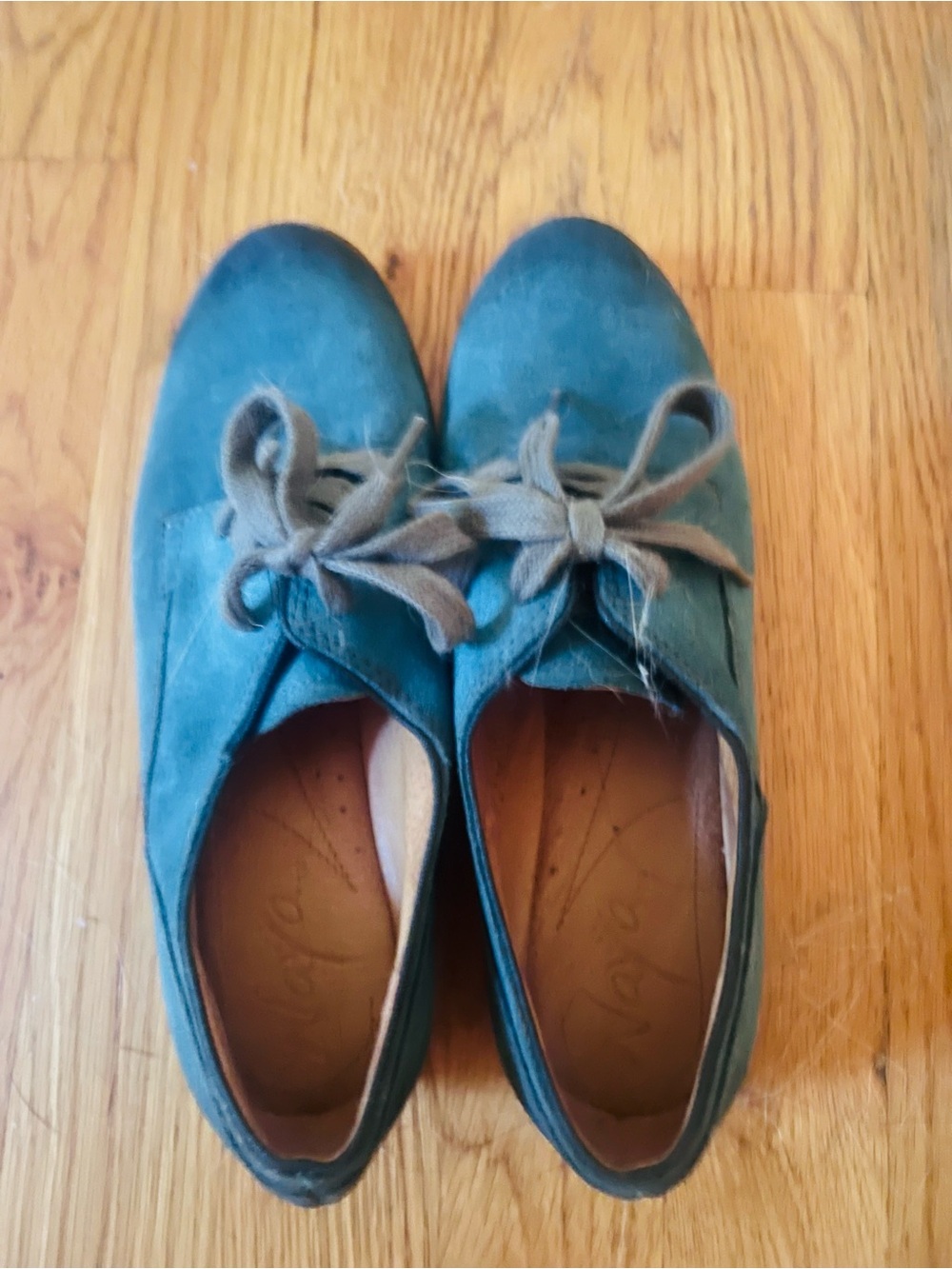 Naya Teal Suede Moccasin Flats